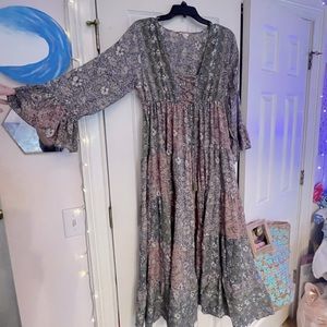 Ruffled Floral Dress with long sleeves